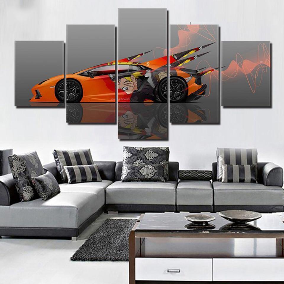 Naruto Car  Anime Canvas Wall Art