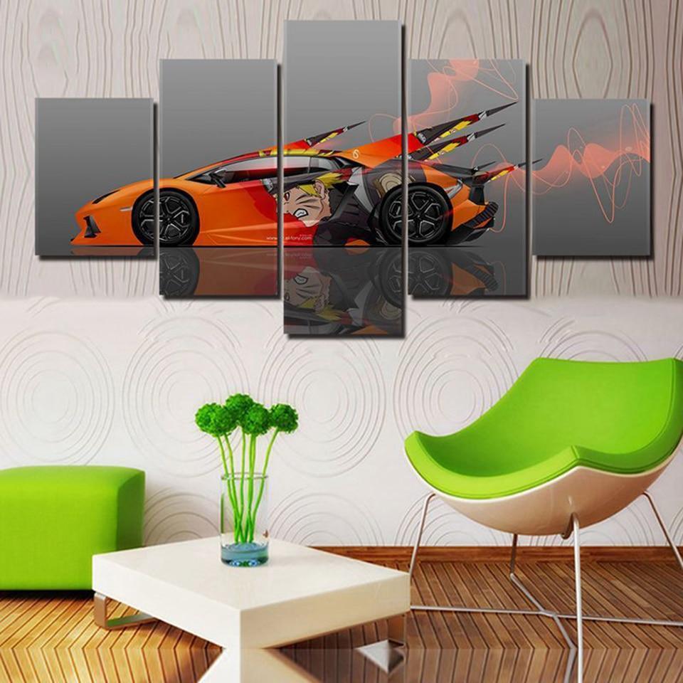 Naruto Car  Anime Canvas Wall Art
