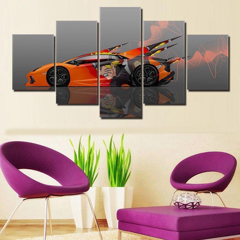 Naruto Car  Anime Canvas Wall Art