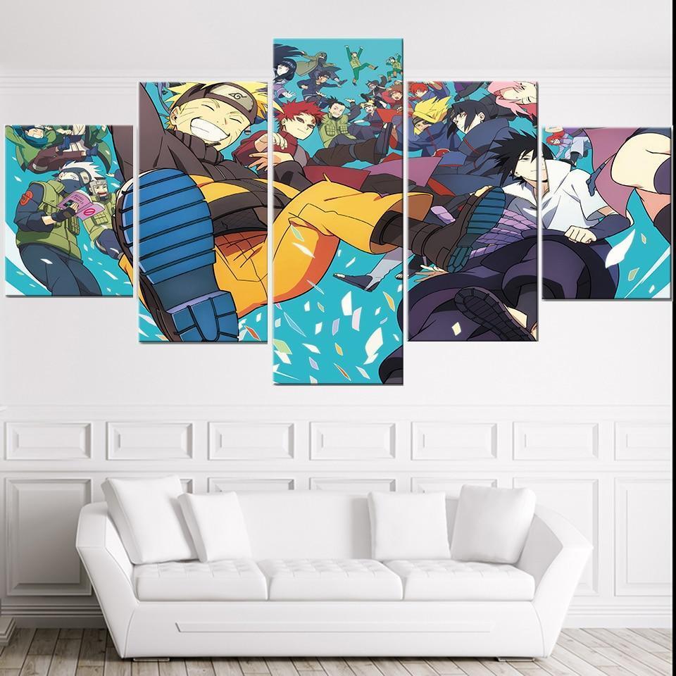 Naruto Characters 5 Anime Canvas Wall Art