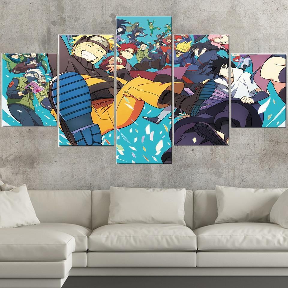 Naruto Characters 5 Anime Canvas Wall Art