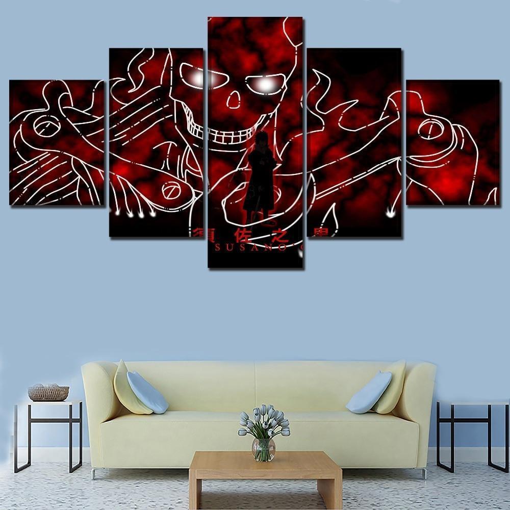 Naruto Red Skull Sasuke Uchiha  Anime Canvas Wall Art