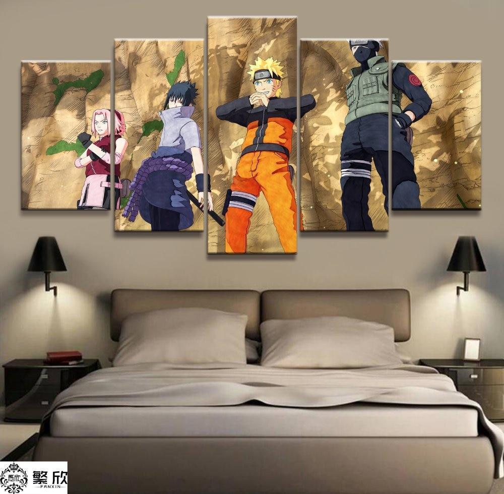 Naruto Sasuke and Sakura Kakashi Anime Canvas Wall Art