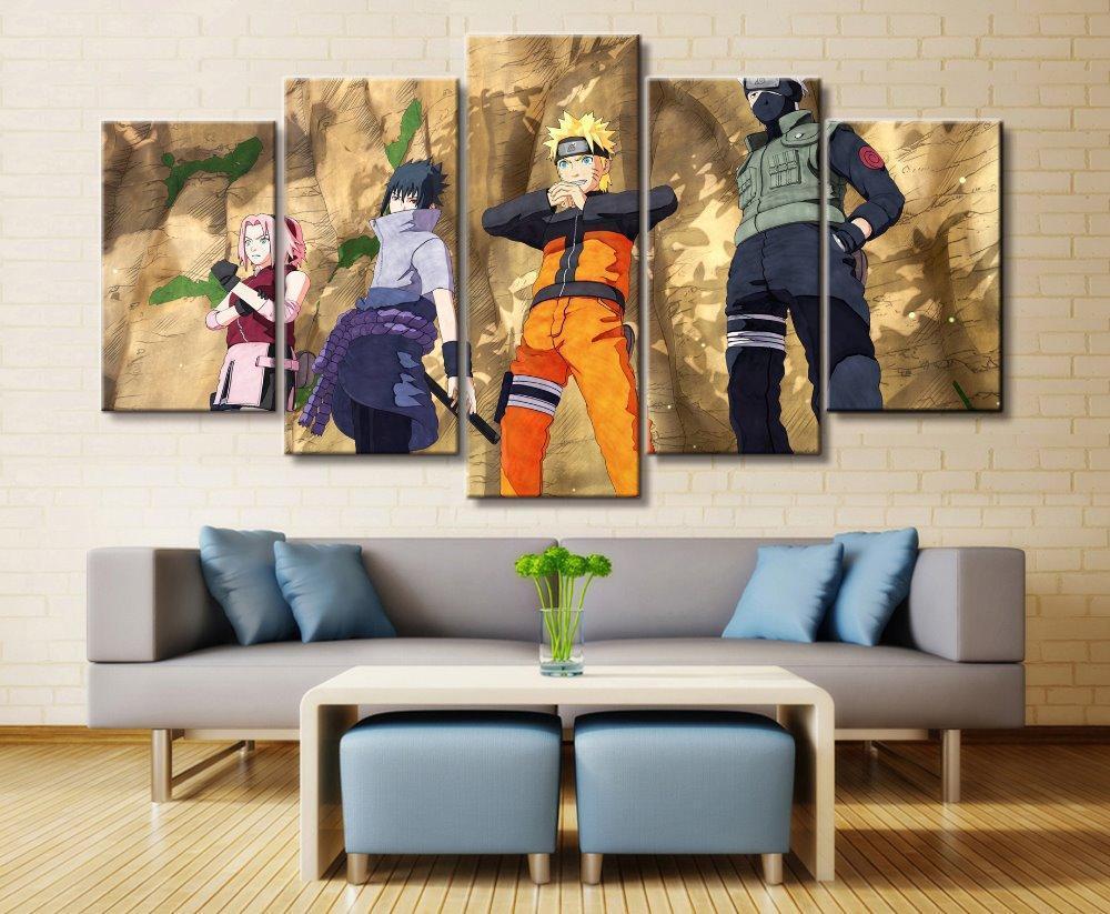 Naruto Sasuke and Sakura Kakashi Anime Canvas Wall Art