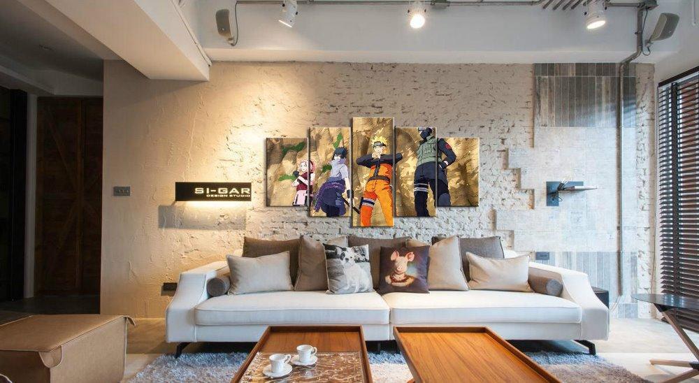 Naruto Sasuke and Sakura Kakashi Anime Canvas Wall Art