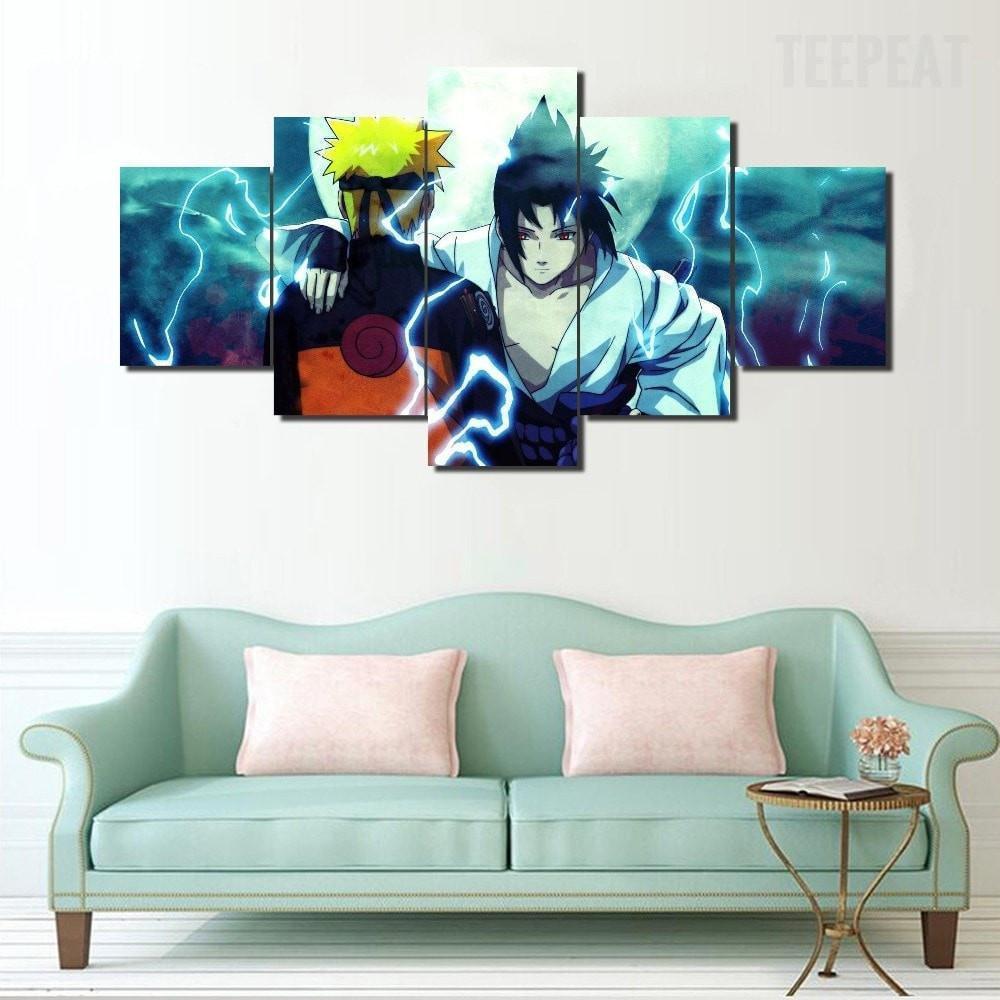 Naruto Shippuden: Naruto And Sasuke Anime Canvas Wall Art