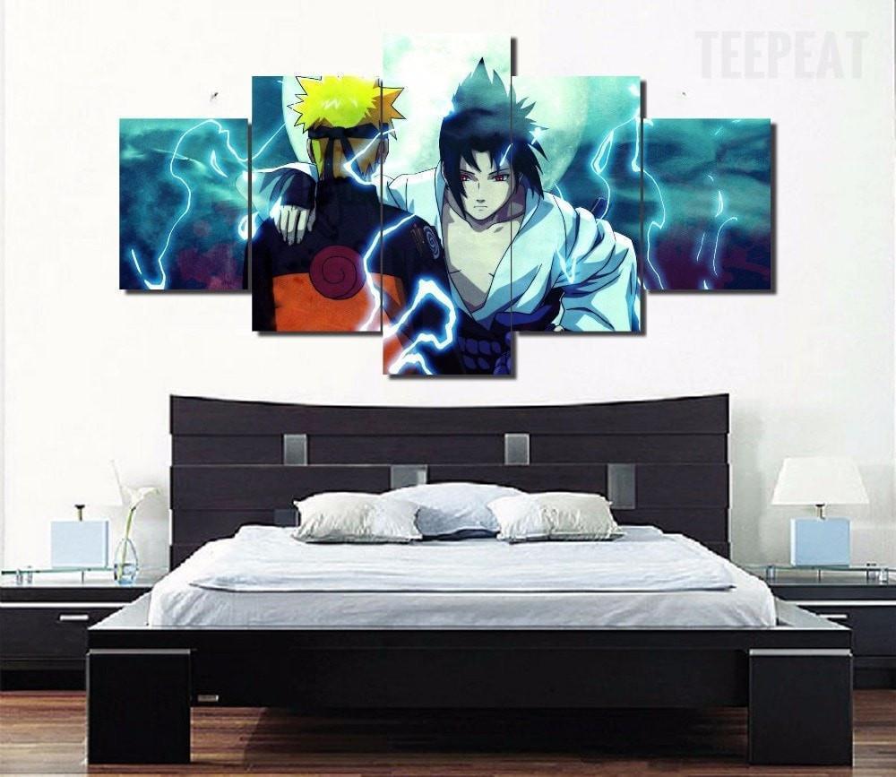 Naruto Shippuden: Naruto And Sasuke Anime Canvas Wall Art