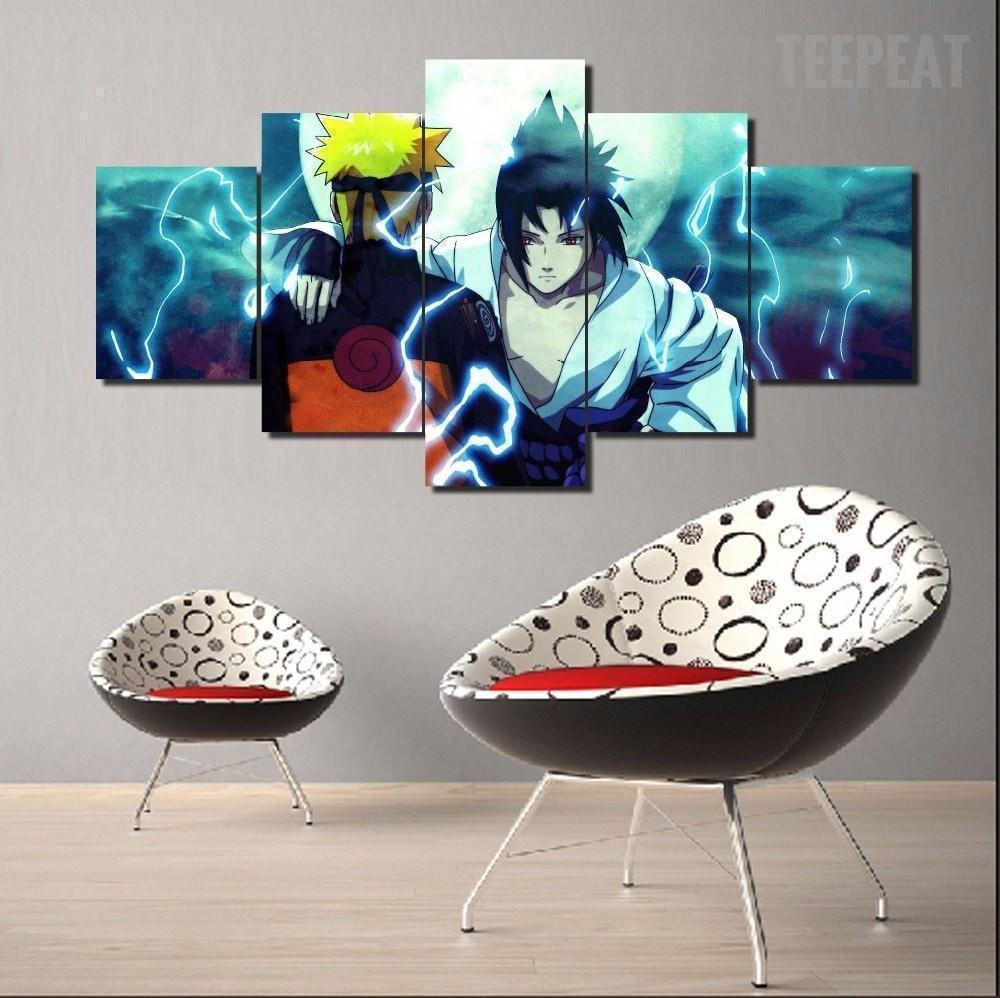 Naruto Shippuden: Naruto And Sasuke Anime Canvas Wall Art