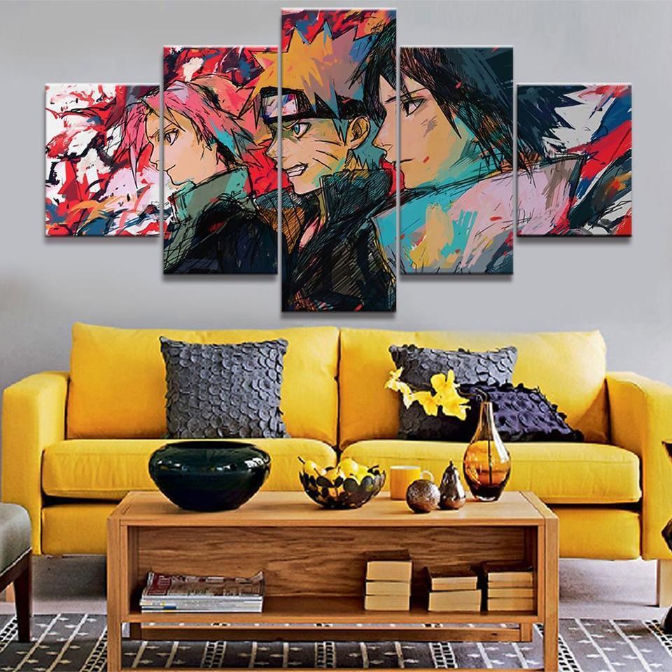 Naruto, Uchiha Sasuke And Haruno Sakura Picture Anime Canvas Wall Art