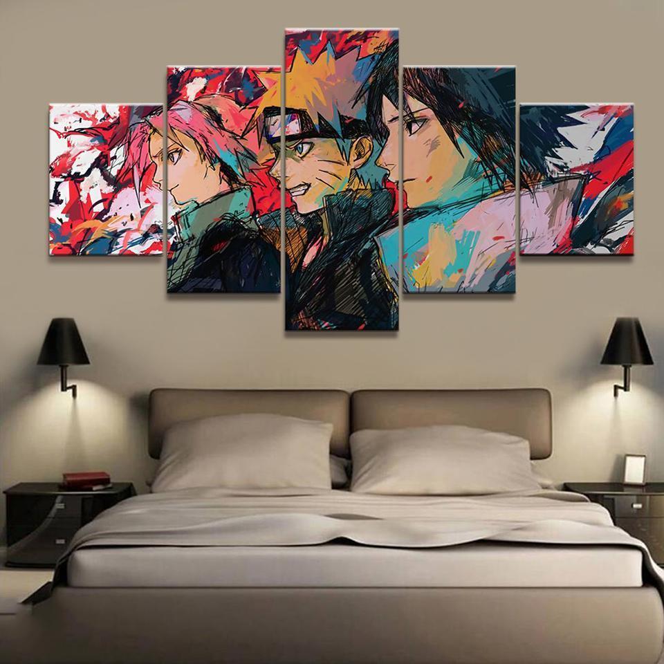 Naruto, Uchiha Sasuke And Haruno Sakura Picture Anime Canvas Wall Art