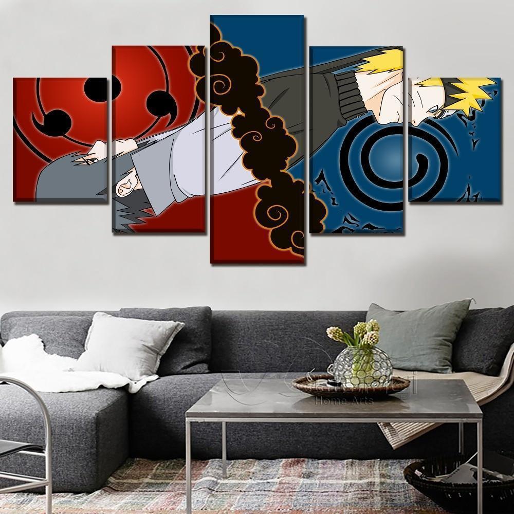 Naruto Uzumaki  And Sasuke Uchiha 2 Anime Canvas Wall Art