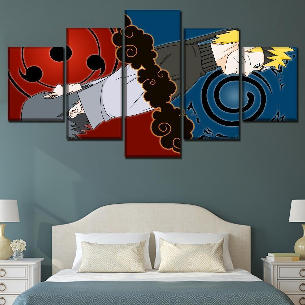 Naruto Uzumaki  And Sasuke Uchiha 2 Anime Canvas Wall Art