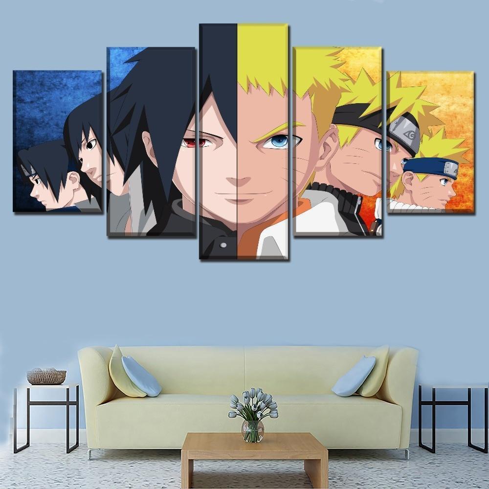 Naruto Uzumaki And Sasuke Uchiha  Anime Canvas Wall Art