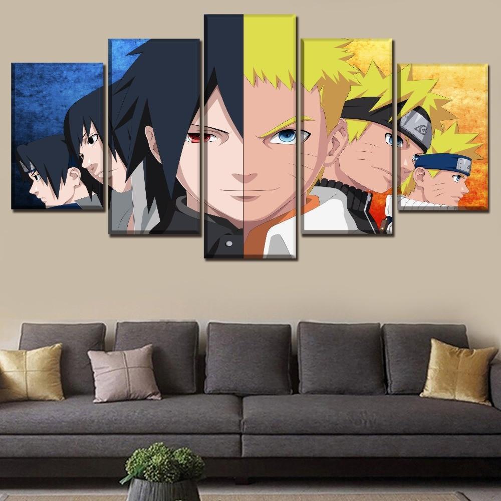 Naruto Uzumaki And Sasuke Uchiha  Anime Canvas Wall Art