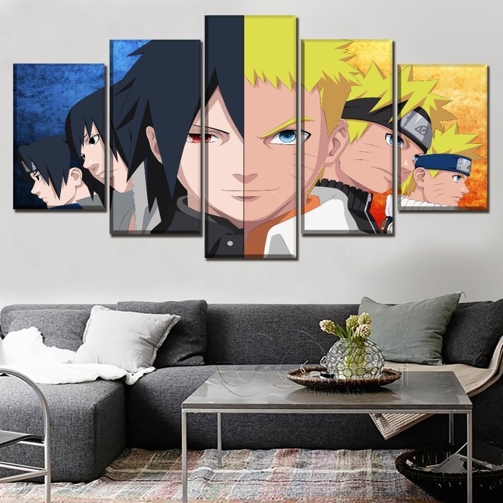 Naruto Uzumaki And Sasuke Uchiha  Anime Canvas Wall Art