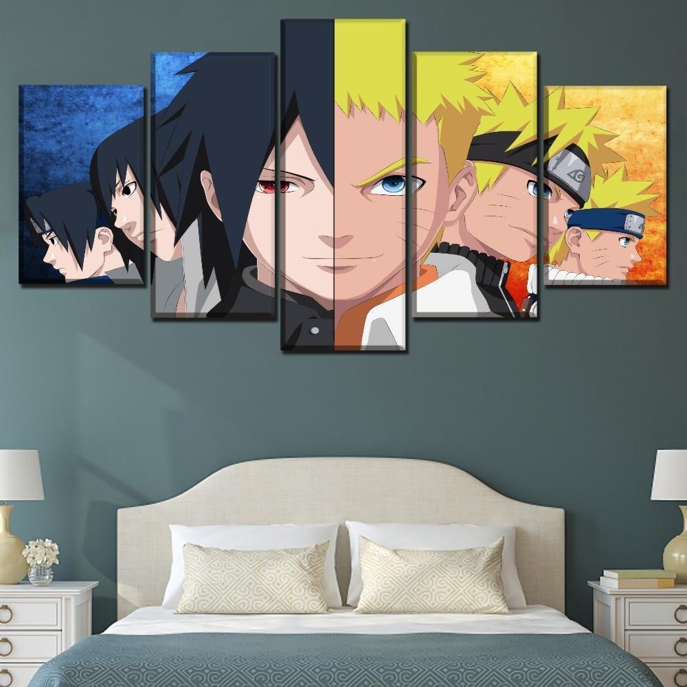 Naruto Uzumaki And Sasuke Uchiha  Anime Canvas Wall Art