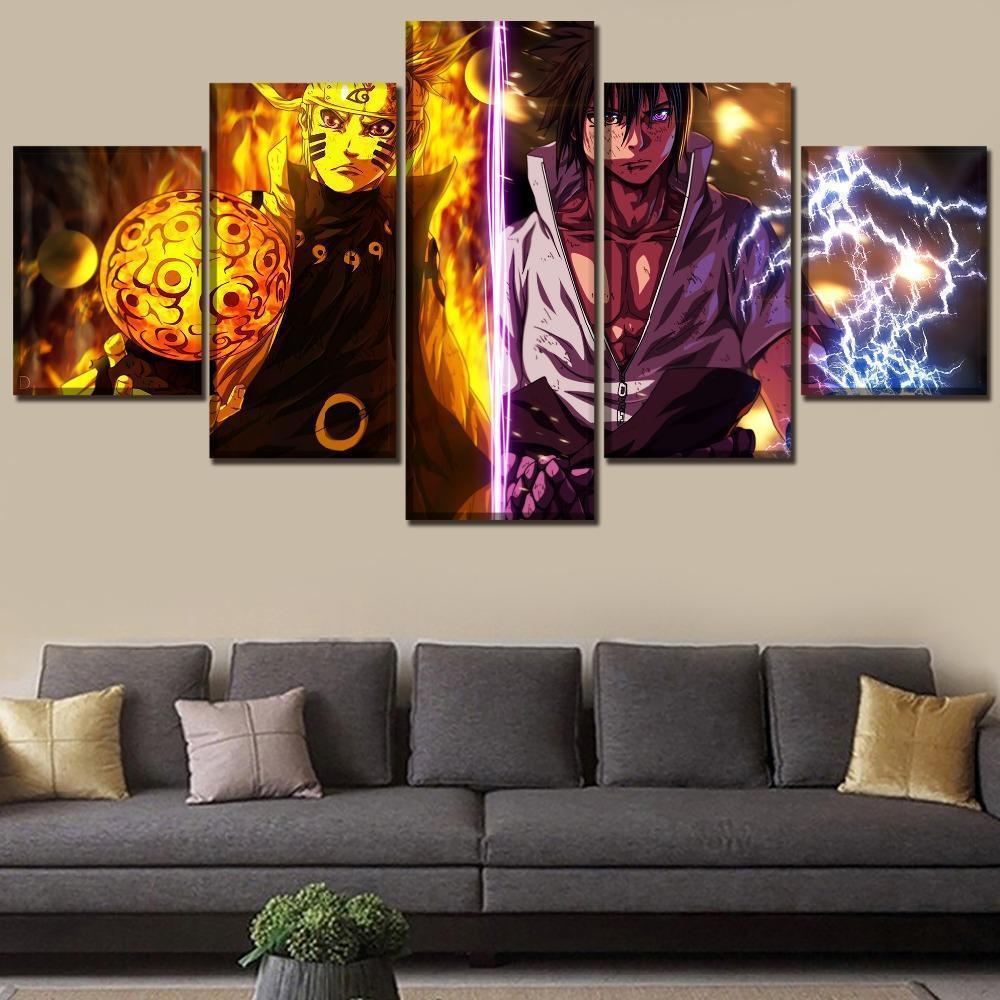 Naruto Uzumaki And Sasuke Uchiha Anime Canvas Wall Art