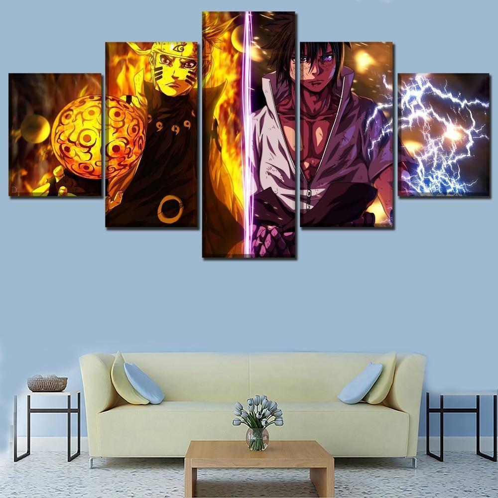 Naruto Uzumaki And Sasuke Uchiha Anime Canvas Wall Art