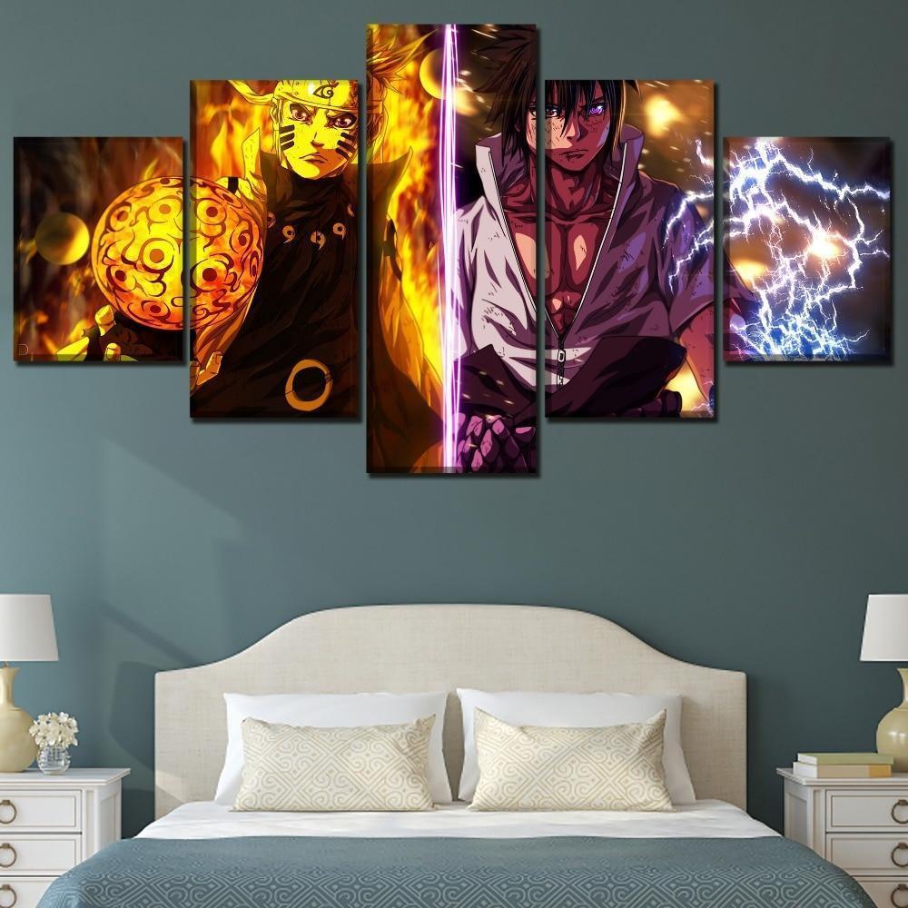 Naruto Uzumaki And Sasuke Uchiha Anime Canvas Wall Art