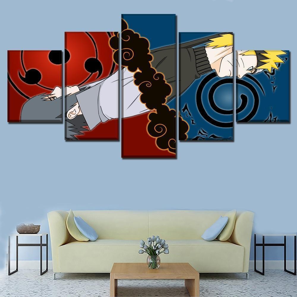Naruto Uzumaki  Vs Sasuke Uchiha  Anime Canvas Wall Art