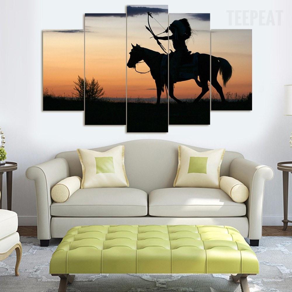 Native American "serenity" Army Canvas Wall Art