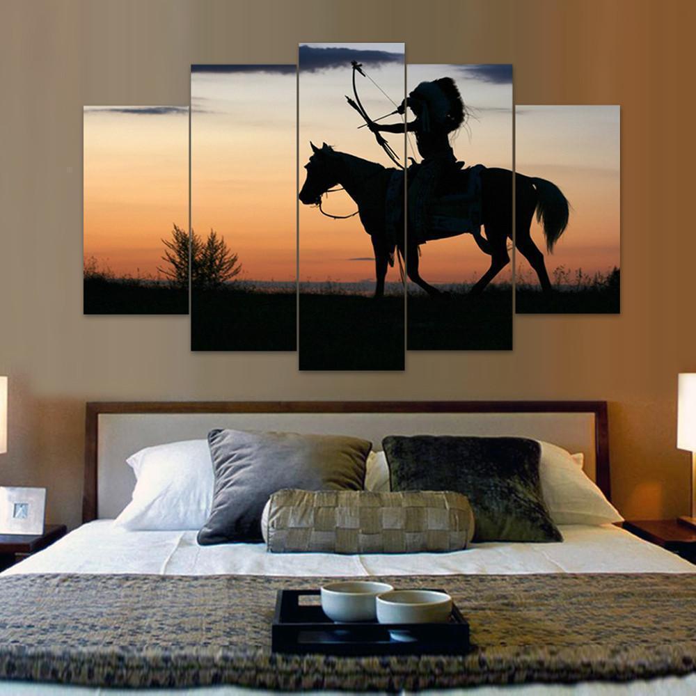 Native American "serenity" Army Canvas Wall Art