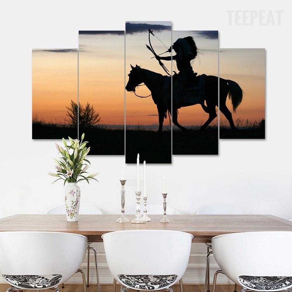 Native American "serenity" Army Canvas Wall Art