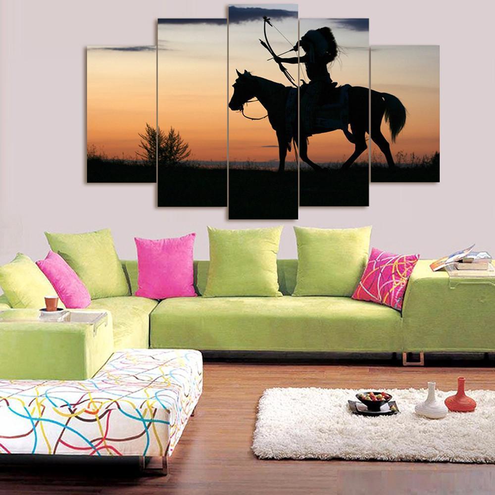 Native American "serenity" Army Canvas Wall Art