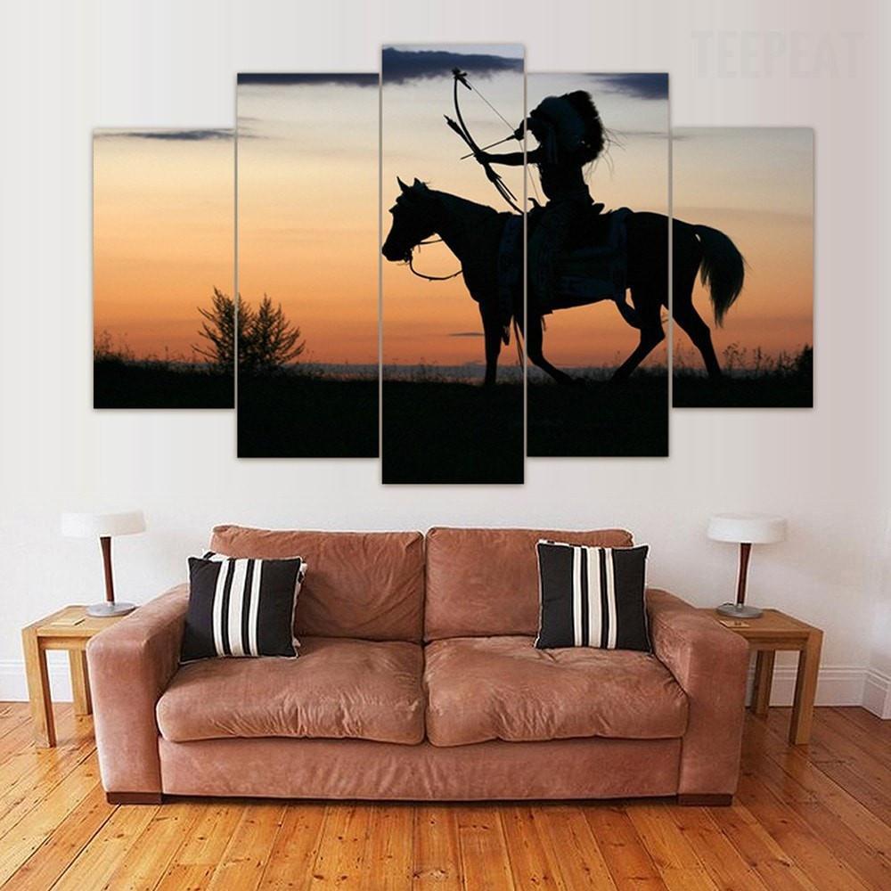 Native American "serenity" Army Canvas Wall Art