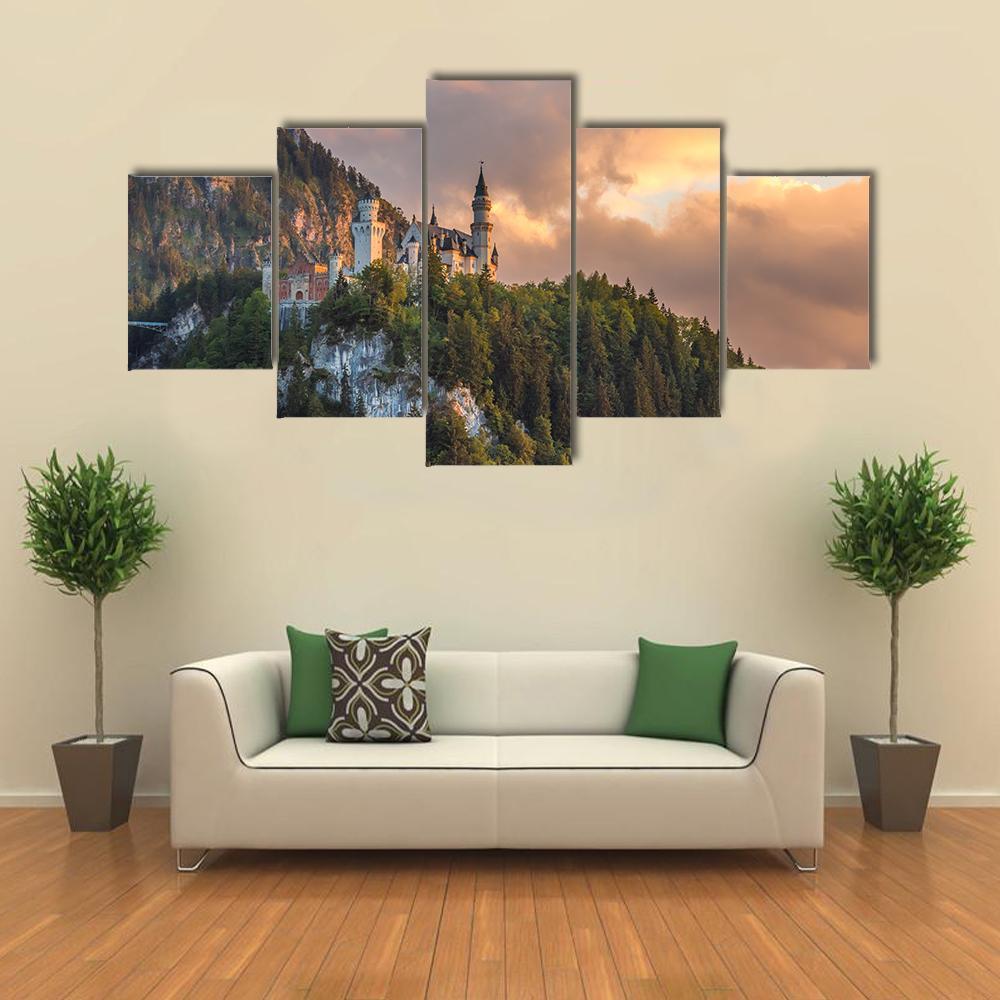 Neuschwanstein Castle In Germany Nature Canvas Wall Art