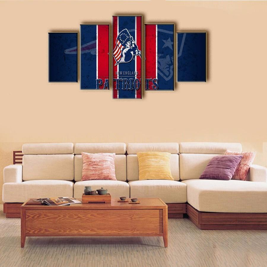 New England Patriots Logo Poster  Football Canvas Wall Art