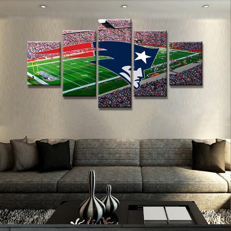 New England Patriots Logo Stadium Football Canvas Wall Art