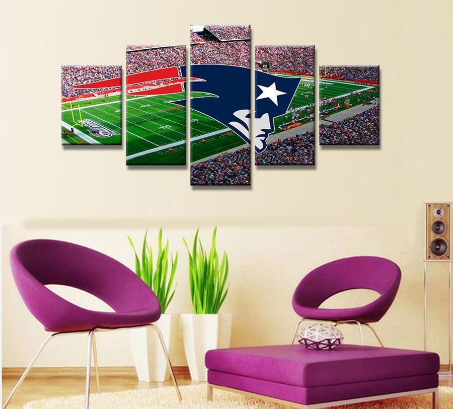 New England Patriots Logo Stadium Football Canvas Wall Art