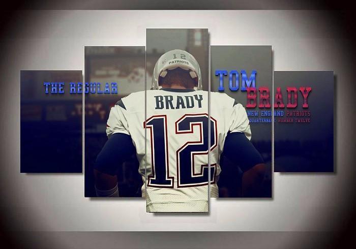 New England Patriots Quarterback Tom Brady #2  Football Canvas Wall Art