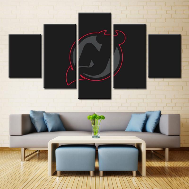 New Jersey Devils Logo 3   Ice Hockey Canvas Wall Art