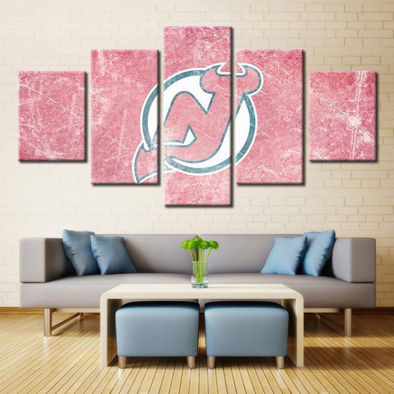 New Jersey Devils Logo   Ice Hockey Canvas Wall Art