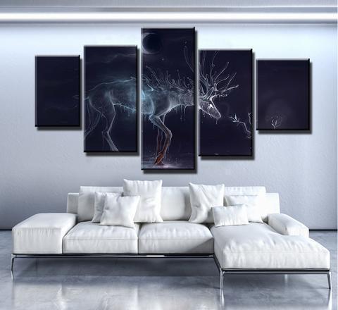 New World Deer Abstract Animal Canvas Wall Art