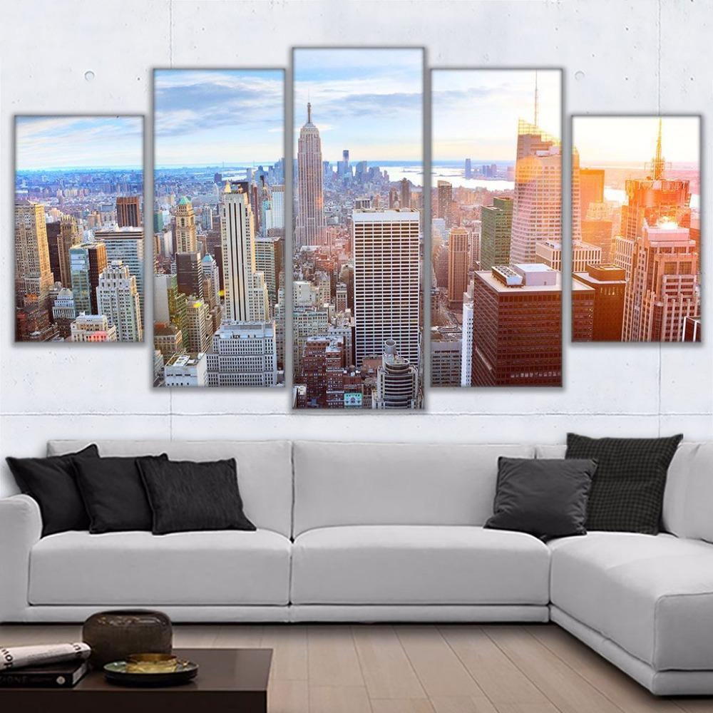New York Building Sky Nature Canvas Wall Art