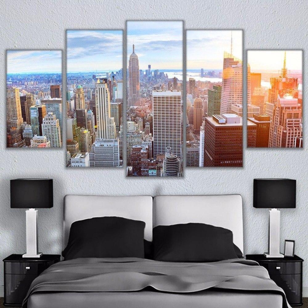 New York Building Sky Nature Canvas Wall Art