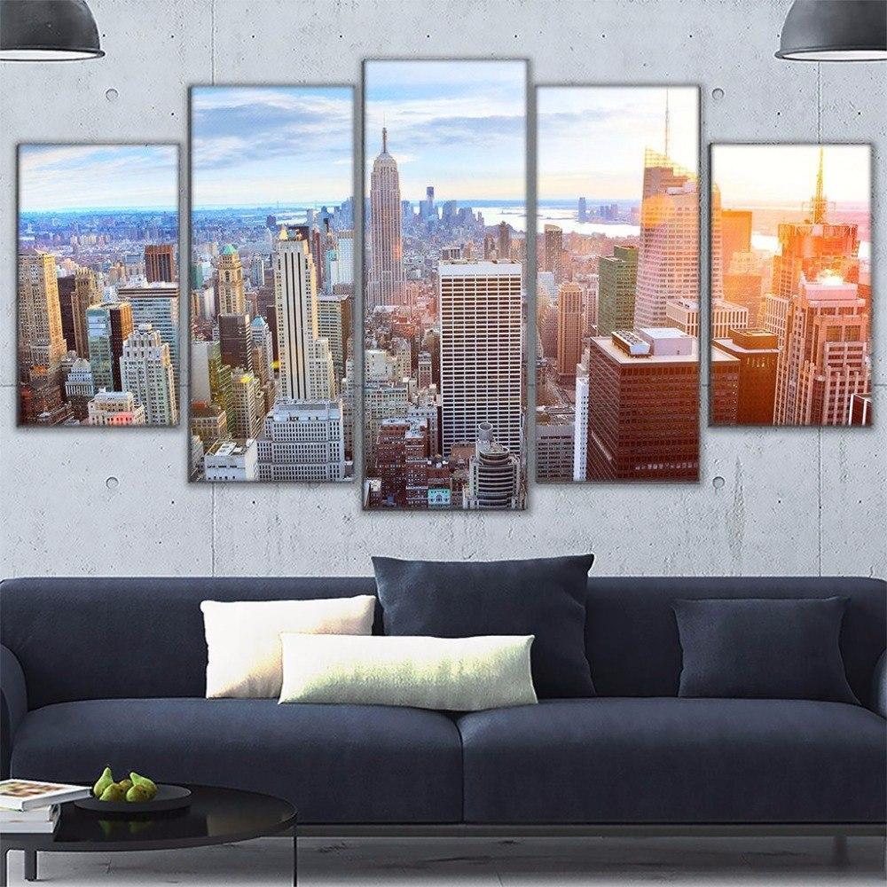 New York Building Sky Nature Canvas Wall Art