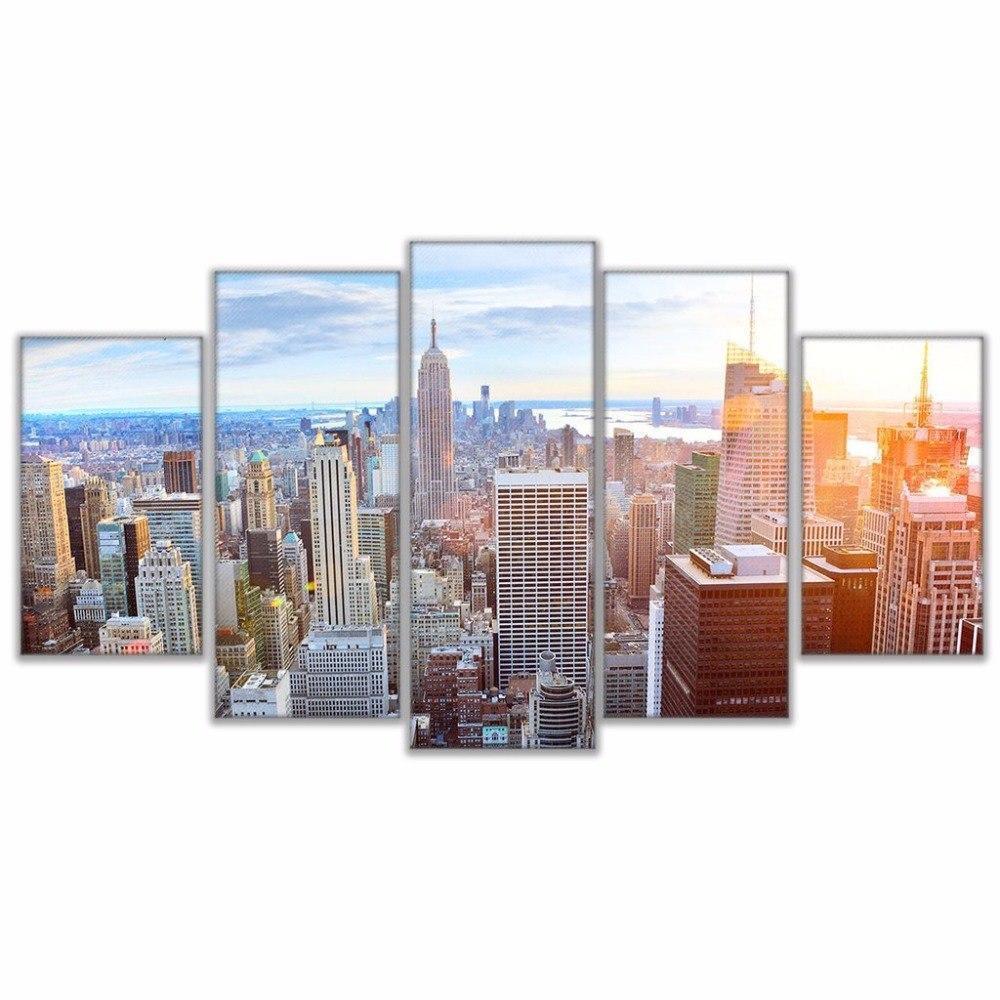 New York Building Sky Nature Canvas Wall Art