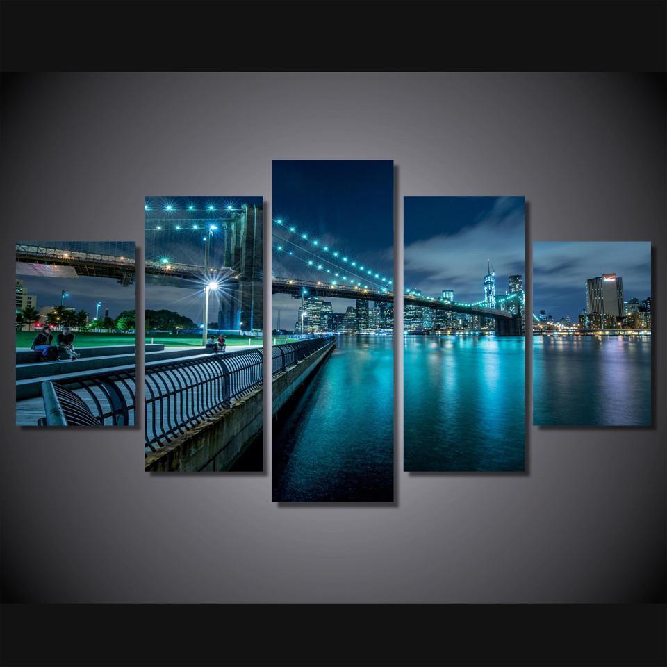 New York City Blue Nature Canvas Wall Art