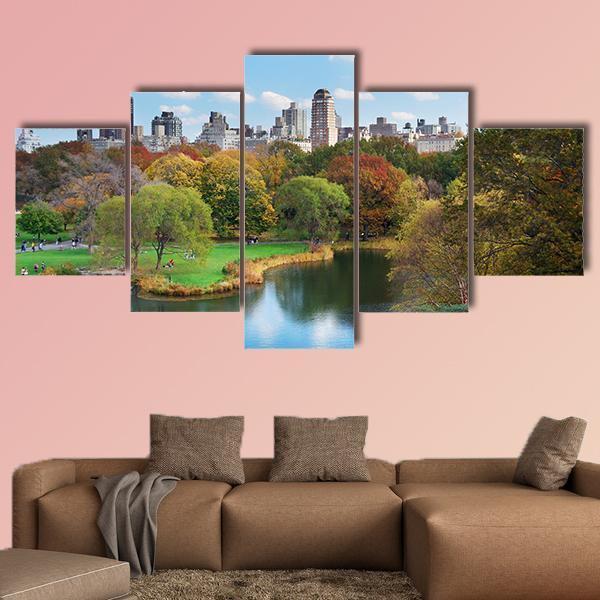 New York City Central Park In Autumn Nature Canvas Wall Art