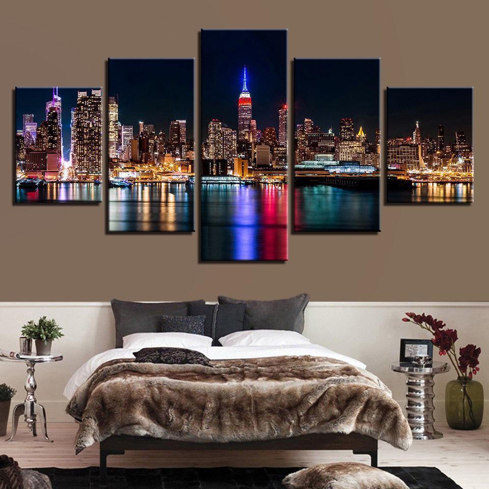 New York City Nightscape Nature Canvas Wall Art