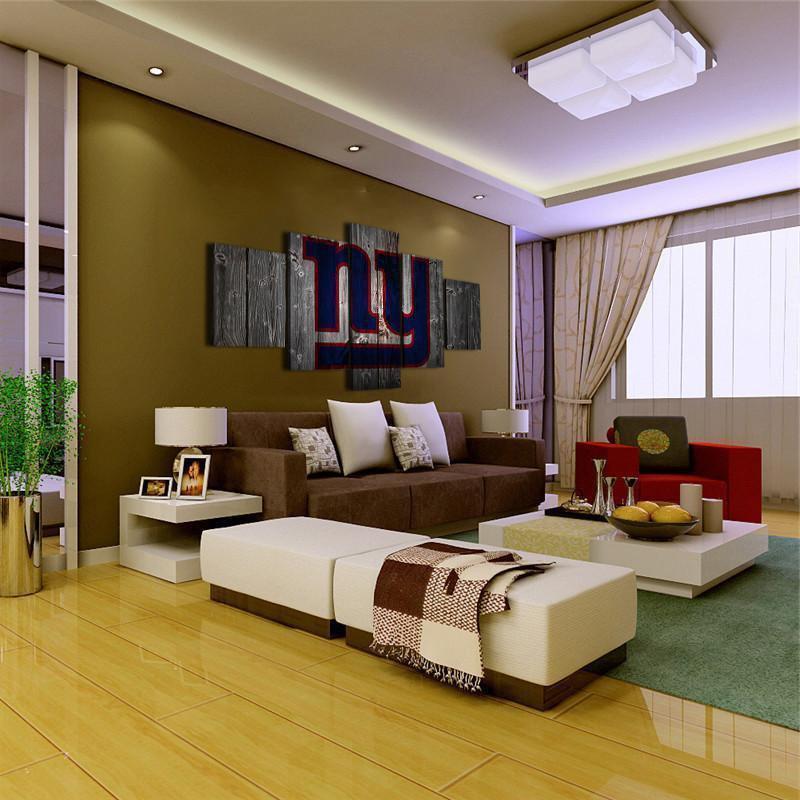 New York Giants Football Barnwood Sport Canvas Wall Art