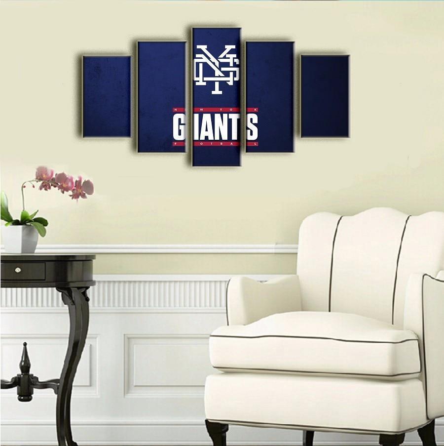 New York Giants Logo Poster  Football Canvas Wall Art