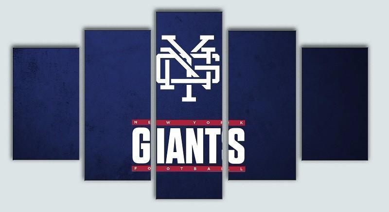 New York Giants Logo Poster  Football Canvas Wall Art