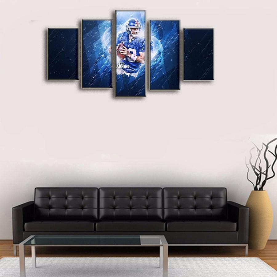 New York Giants Star Eli Manning  Football Canvas Wall Art