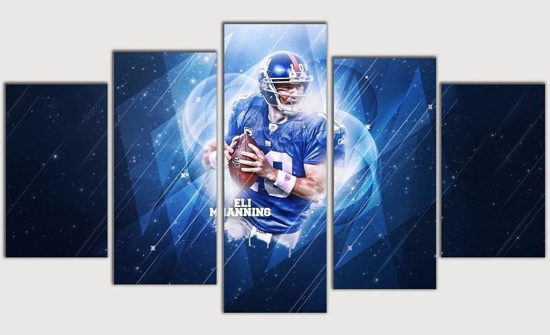 New York Giants Star Eli Manning  Football Canvas Wall Art