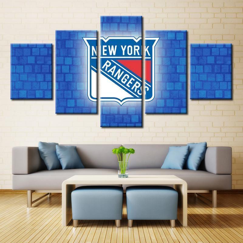 New York Rangers Logo 1   Ice Hockey Canvas Wall Art